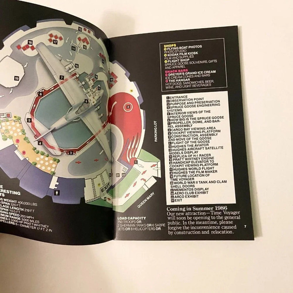 Vintage 80s Queen Mary and the Spruce Goose Brochures Pamphlets Guide Map - Picture 16 of 16